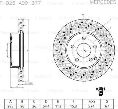 BOSCH F 026 A09 377 - Brake Disc autospares.lv