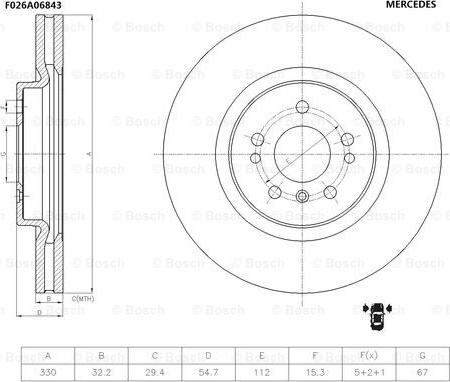 BOSCH F 026 A06 843 - Brake Disc autospares.lv