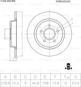 BOSCH F 026 A06 800 - Brake Disc autospares.lv