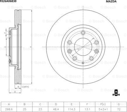 BOSCH F 026 A06 830 - Brake Disc autospares.lv