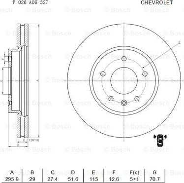 BOSCH F 026 A06 327 - Brake Disc autospares.lv