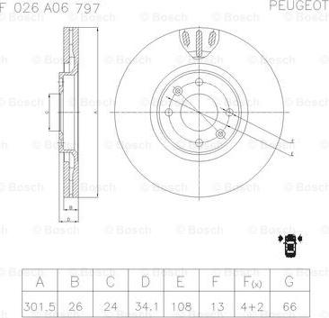 BOSCH F 026 A06 797 - Brake Disc autospares.lv