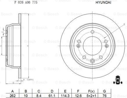 BOSCH F 026 A06 775 - Brake Disc autospares.lv