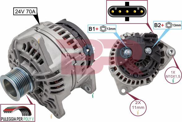 BOTTO RICAMBI BREL2318 - Alternator autospares.lv