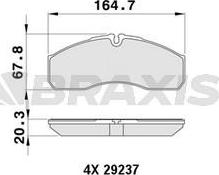Braxis AA0493 - Brake Pad Set, disc brake autospares.lv