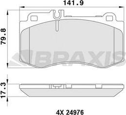 Braxis AA0440 - Brake Pad Set, disc brake autospares.lv