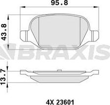 Braxis AA0431 - Brake Pad Set, disc brake autospares.lv