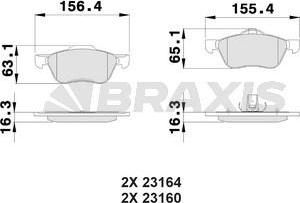 Braxis AA0438 - Brake Pad Set, disc brake autospares.lv