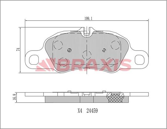 Braxis AA0422 - Brake Pad Set, disc brake autospares.lv