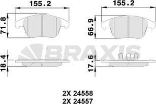 Braxis AA0508 - Brake Pad Set, disc brake autospares.lv