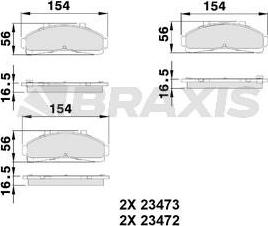 Braxis AA0502 - Brake Pad Set, disc brake autospares.lv