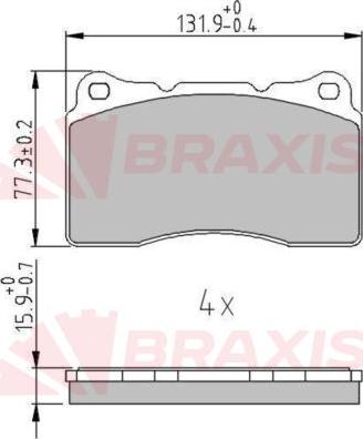 Braxis AA0651 - Brake Pad Set, disc brake autospares.lv