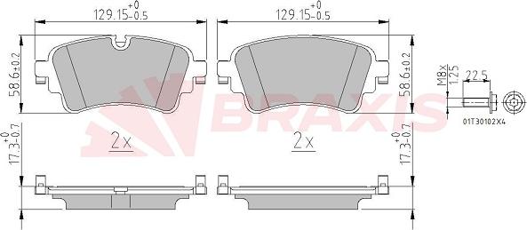 Braxis AA0664 - Brake Pad Set, disc brake autospares.lv