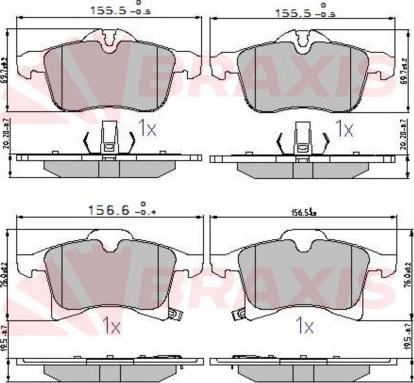 Braxis AA0604 - Brake Pad Set, disc brake autospares.lv