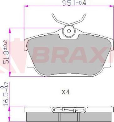 Braxis AA0608 - Brake Pad Set, disc brake autospares.lv