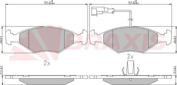 Braxis AA0603 - Brake Pad Set, disc brake autospares.lv