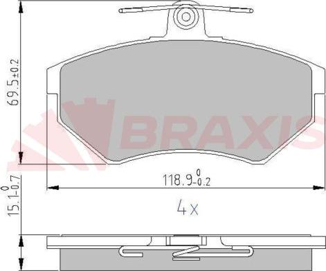 Braxis AA0616 - Brake Pad Set, disc brake autospares.lv