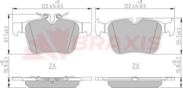 Braxis AA0618 - Brake Pad Set, disc brake autospares.lv