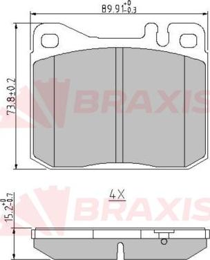 Braxis AA0635 - Brake Pad Set, disc brake autospares.lv