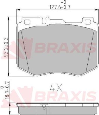 Braxis AA0636 - Brake Pad Set, disc brake autospares.lv