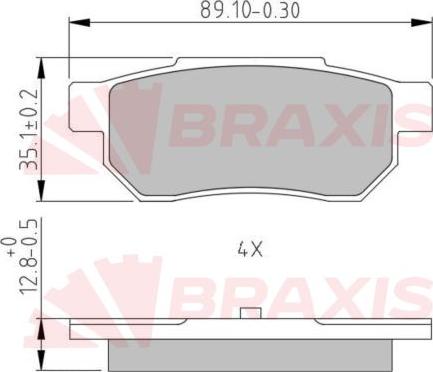 Braxis AA0633 - Brake Pad Set, disc brake autospares.lv