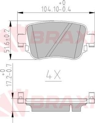 Braxis AA0621 - Brake Pad Set, disc brake autospares.lv