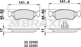 Braxis AA0046 - Brake Pad Set, disc brake autospares.lv