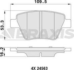 Braxis AA0055 - Brake Pad Set, disc brake autospares.lv