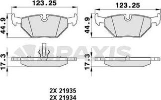 Braxis AA0056 - Brake Pad Set, disc brake autospares.lv