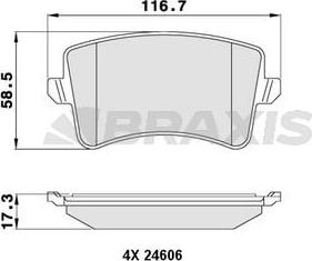 Braxis AA0058 - Brake Pad Set, disc brake autospares.lv