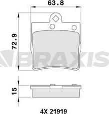 Braxis AA0053 - Brake Pad Set, disc brake autospares.lv