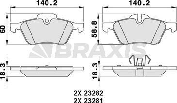 Braxis AA0069 - Brake Pad Set, disc brake autospares.lv