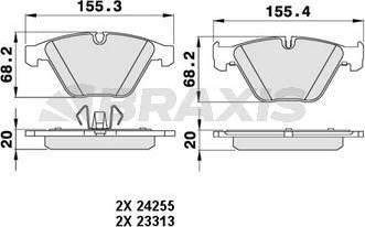 Braxis AA0063 - Brake Pad Set, disc brake autospares.lv