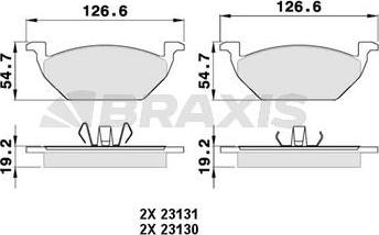 Braxis AA0007 - Brake Pad Set, disc brake autospares.lv