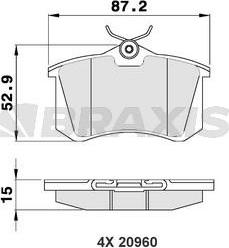 Braxis AA0016 - Brake Pad Set, disc brake autospares.lv