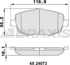 Braxis AA0081 - Brake Pad Set, disc brake autospares.lv