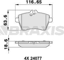 Braxis AA0039 - Brake Pad Set, disc brake autospares.lv