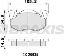 Braxis AA0037 - Brake Pad Set, disc brake autospares.lv