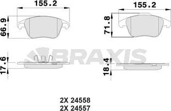 Braxis AA0076 - Brake Pad Set, disc brake autospares.lv
