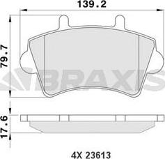 Braxis AA0072 - Brake Pad Set, disc brake autospares.lv