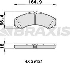 Braxis AA0195 - Brake Pad Set, disc brake autospares.lv