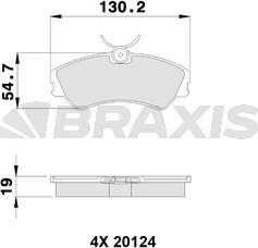 Braxis AA0191 - Brake Pad Set, disc brake autospares.lv