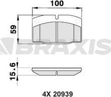 Braxis AA0192 - Brake Pad Set, disc brake autospares.lv