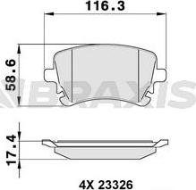 Braxis AA0145 - Brake Pad Set, disc brake autospares.lv
