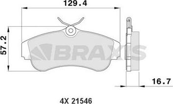 Braxis AA0141 - Brake Pad Set, disc brake autospares.lv