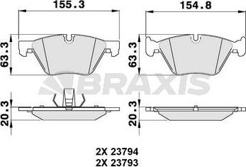 Braxis AA0143 - Brake Pad Set, disc brake autospares.lv