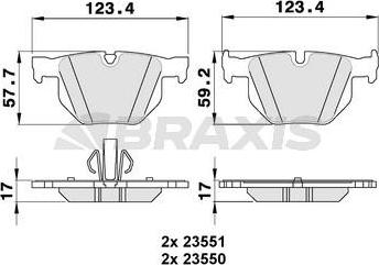 Braxis AA0151 - Brake Pad Set, disc brake autospares.lv