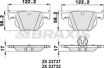 Braxis AA0157 - Brake Pad Set, disc brake autospares.lv