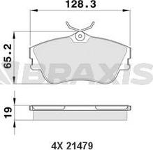 Braxis AA0160 - Brake Pad Set, disc brake autospares.lv