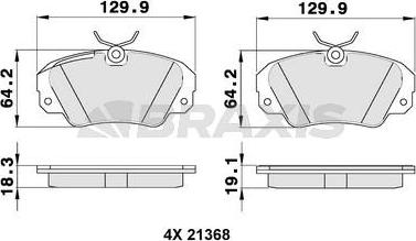 Braxis AA0161 - Brake Pad Set, disc brake autospares.lv